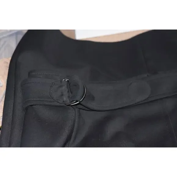 AKRIS Punto Pencil Straight Knee Length Black Stretch-Wool Skirt Size 12 Midi